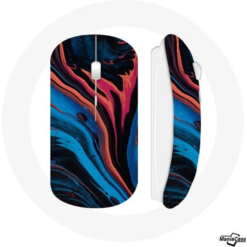 Souris Sans Fil Texture abstraite bleu noir rouge