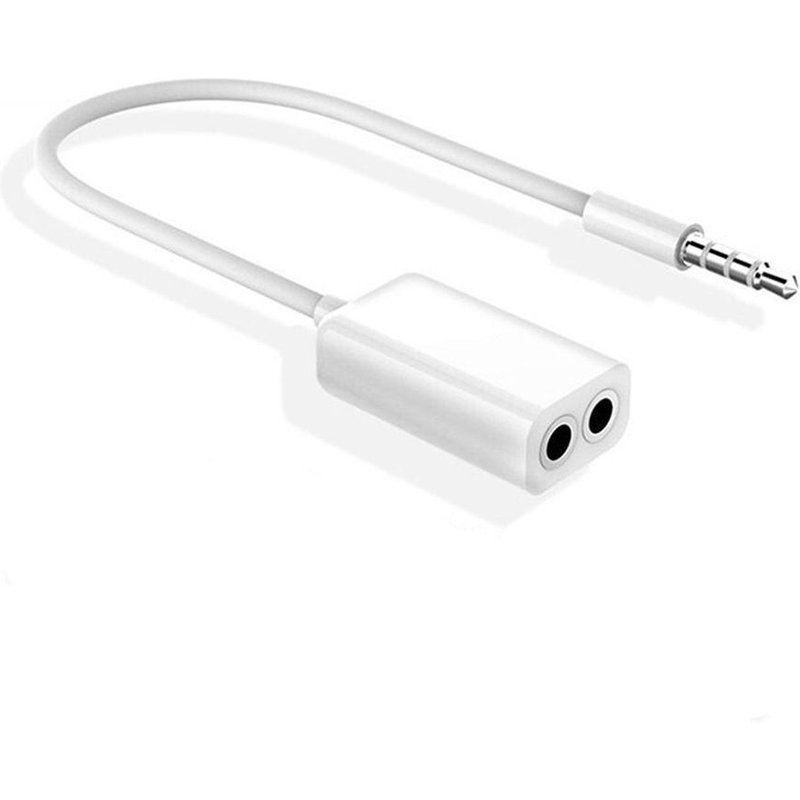 Adaptateur universel, prise Jack stéréo 1 mâle à 2 femelles, séparateur en Y pour casque, câble Audio, blanc, 3.5mm