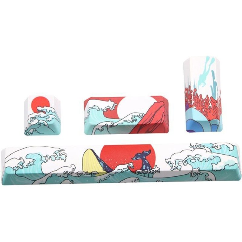 capuchons de touches de clavier en PBT, en corail de mer, cinq côtés, barre d'espace, profil OEM, 6,25u, pour clavier mécanique bricolage faire soi-même