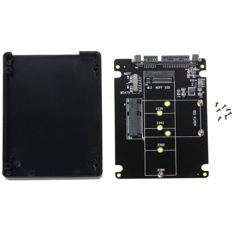 2 en 1 MSATA/M.2 NGFF à SATA3 Convertisseur Adaptateur Carte Boîtier Boîte 2.5 Pouces SSD Disque dur à Semi-conducteur pour Ordinateur PC