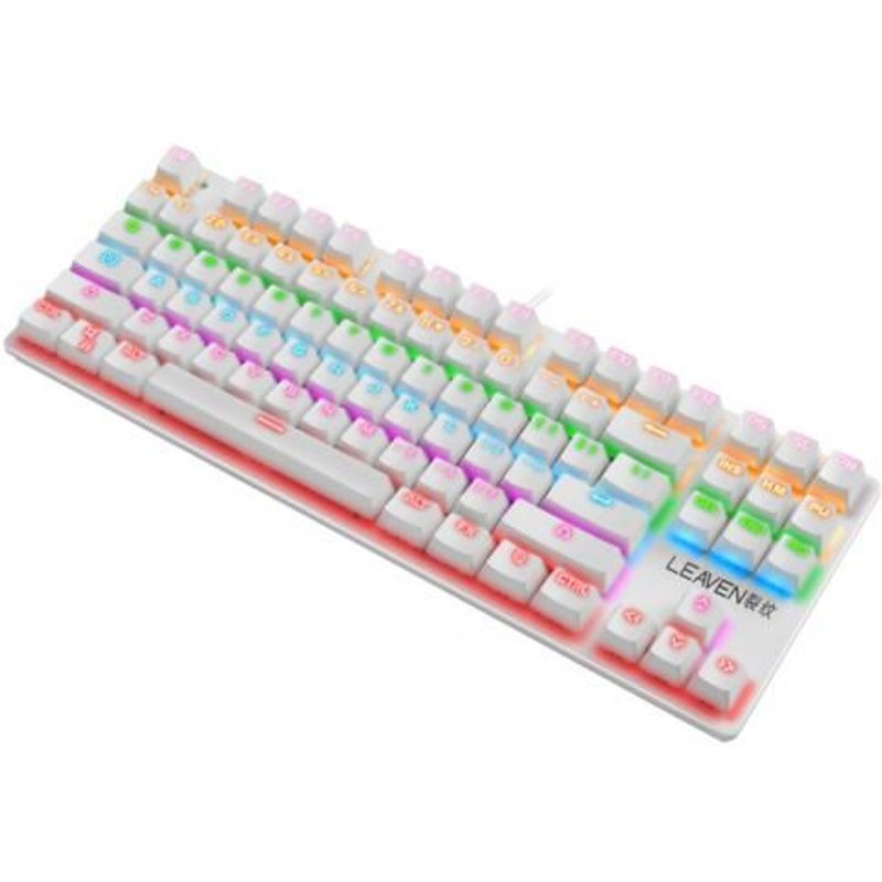 Couvercle de capuchon de clé filaire universel RGB à 87 touches, pour interrupteur bleu, clavier mécanique ergonomique rétro-éclairé, périphériques d'ordinateur
