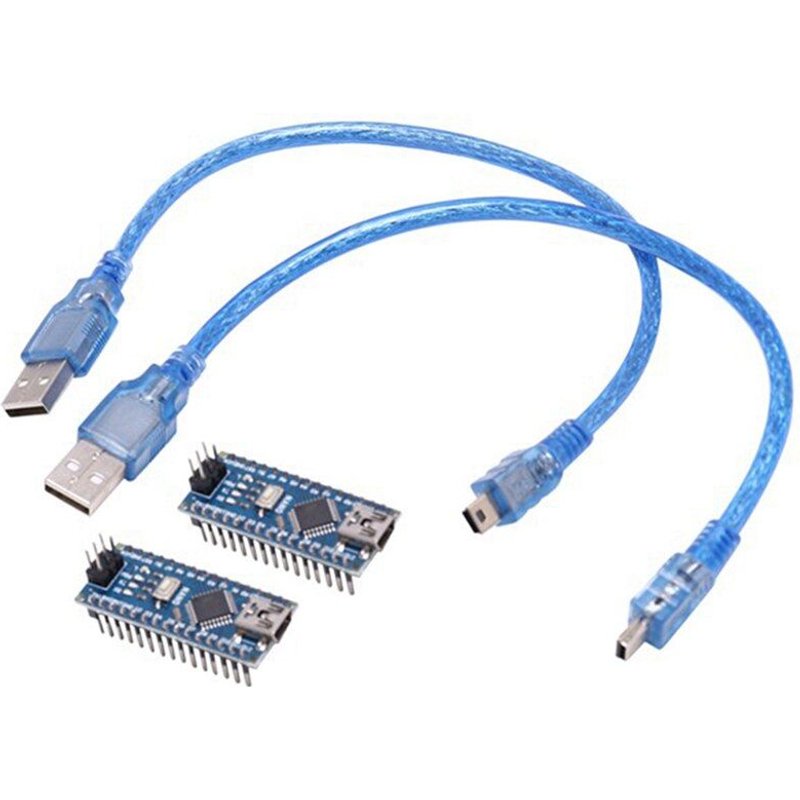 Carte de développement compacte pour Arduino Nano 5V, 2 jeux, compatible UNO ICSP, câble USB prêt à l'emploi