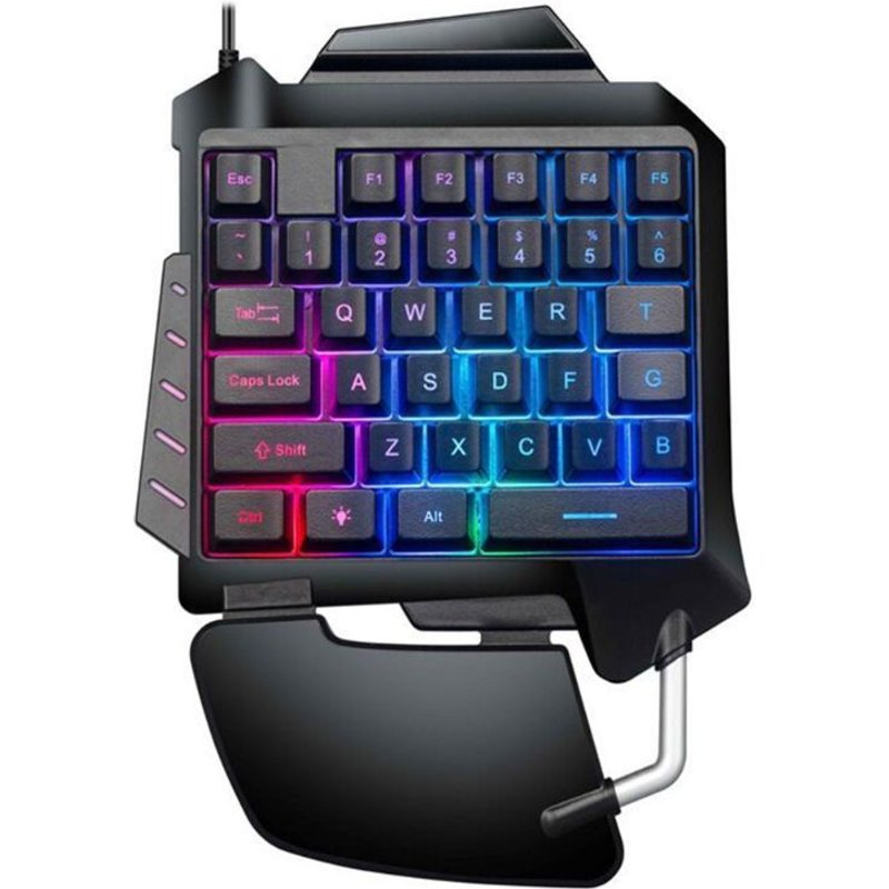Mini clavier de jeu mécanique filaire à une main, Portable, rétro-éclairage LED, pour PUBG / CF