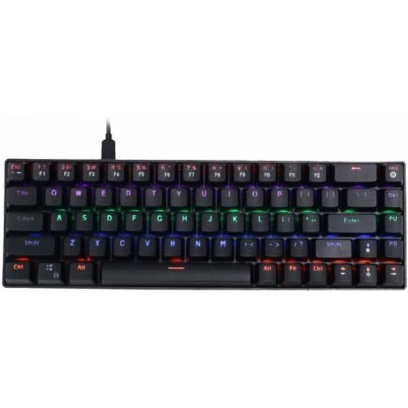 Mini clavier mécanique filaire étanche 68 touches, axe bleu, rétro-éclairage mixte, Type C, pour ordinateur PC