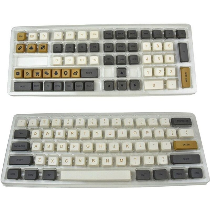 Capuchons de touches de clavier mécaniques, profil XDA personnalisé, 125 touches, sous-touches teintées, touches brillantes compatibles Cherry MX GK61 64 68 96 126