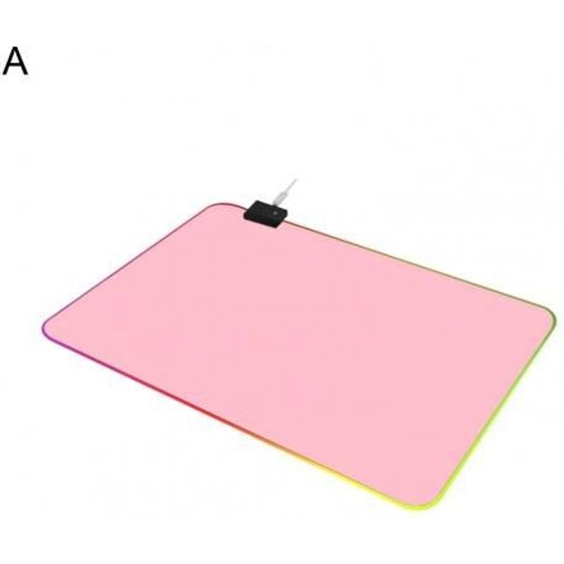 Coussin de souris LED coloré, effet lumineux RGB, grande taille, antidérapant, pour clavier d'ordinateur, tapis de souris pour PC
