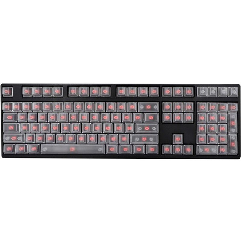 Capuchons de touches LX0B pour clavier de jeu mécanique, 108 touches, rétro-éclairage Transparent, Compatible Cherry Height, TKL87 104 108, ABS
