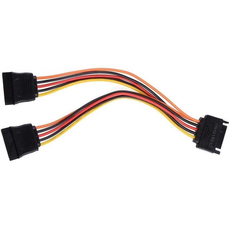 Câble adaptateur d'alimentation pour disque dur Sata 1 à 2, Port série, Extension et séparateur de cordon d'alimentation pour pilote optique d'ordinateur à 15 broches