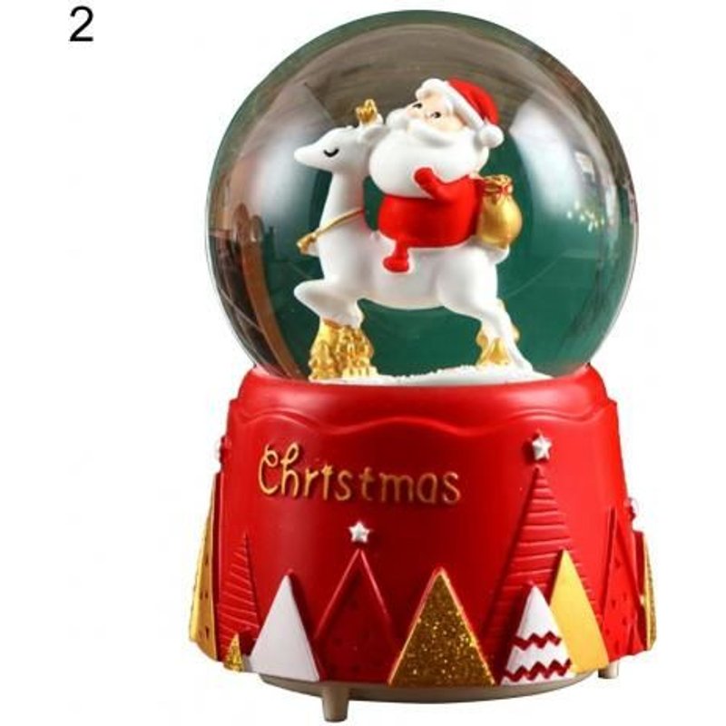 Boîte À Musique De Noël Miniature Écologique En 3d, Dessin Animé, Affichage D'ornement, Globe De Neige De Noël, Cadeau Exquis Pour Enfants