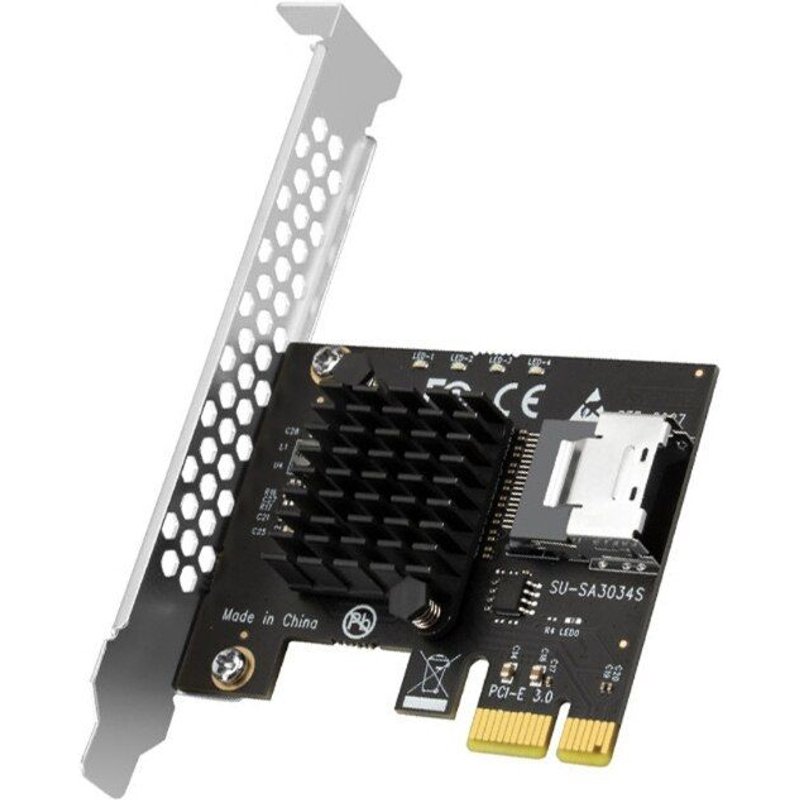 Carte PCIe 4 Ports PCI-E pour Carte D'extension 6Gbps PCI-E 1X 3.0 Carte contrĂ´leur pour Windows10 Vista/ Linux