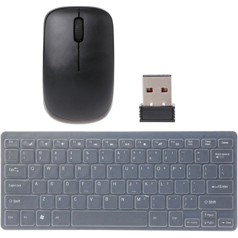 Clavier sans fil Ultra-fin 2.4G, Mini souris optique combinée pour ordinateur portable et de bureau