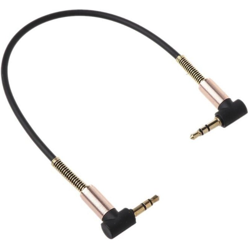 Câble double Jack 90 degrés en Nylon, 24cm, 3.5mm à 3.5mm, cordon auxiliaire pour iphone, haut-parleur MP3, 831D