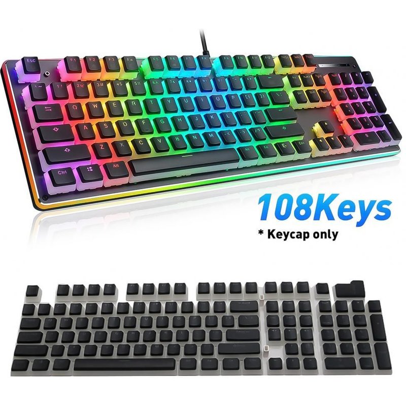 Capuchons de touches en PBT, 108 pièces, Mini touches, Double couleur, rétro-éclairage, capuchons de touches, colonne universelle, clavier mécanique Cherry