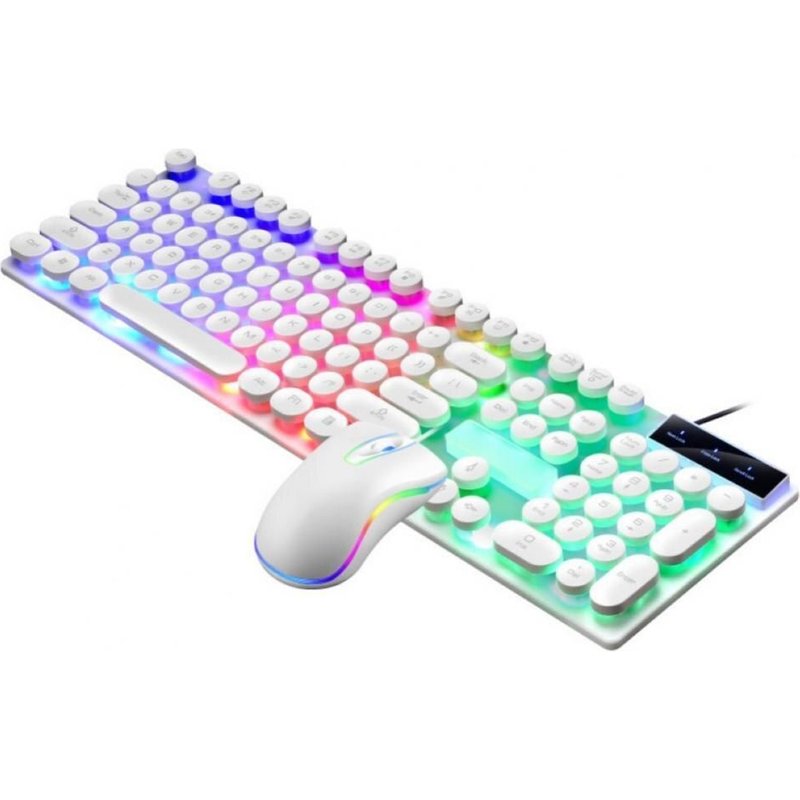 clavier mécanique filaire coloré avec rétro-éclairage LED, 104 touches, jeu de souris pour PC, haute qualité