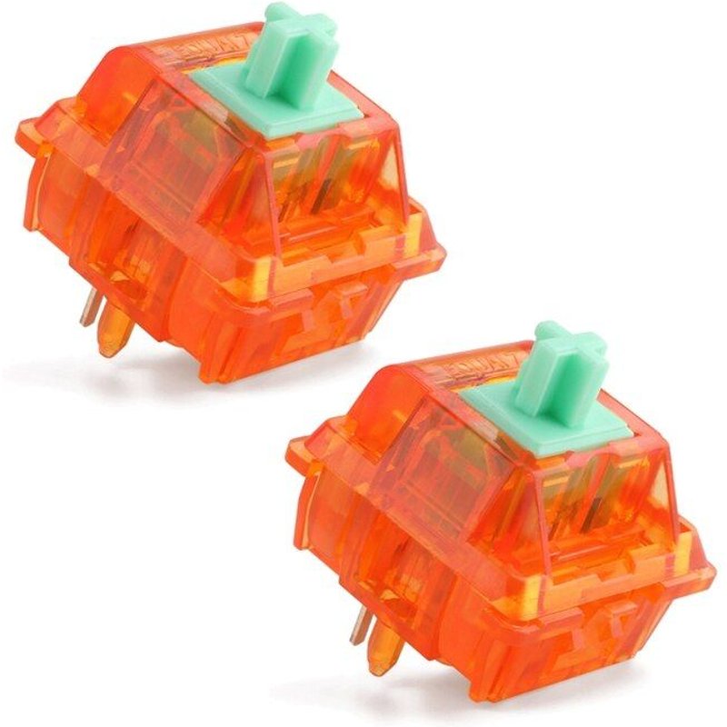Commutateurs linéaires Tangerine V2 pour clavier mécanique MX, 2 pièces, 5 broches 62g/67g, arbre Transparent P9JD