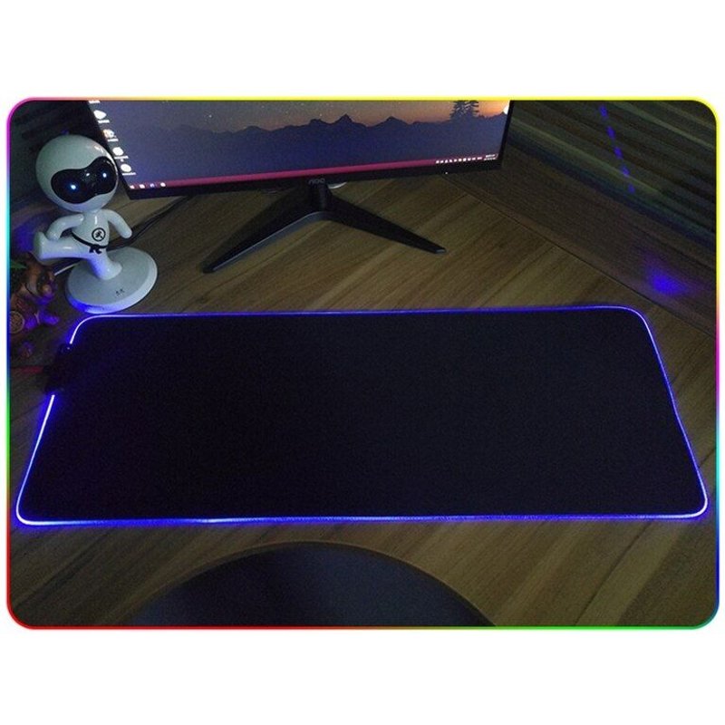 Tapis de souris lumineux Led RGB, accessoire de jeu Flexible avec chapiteau, grand clavier