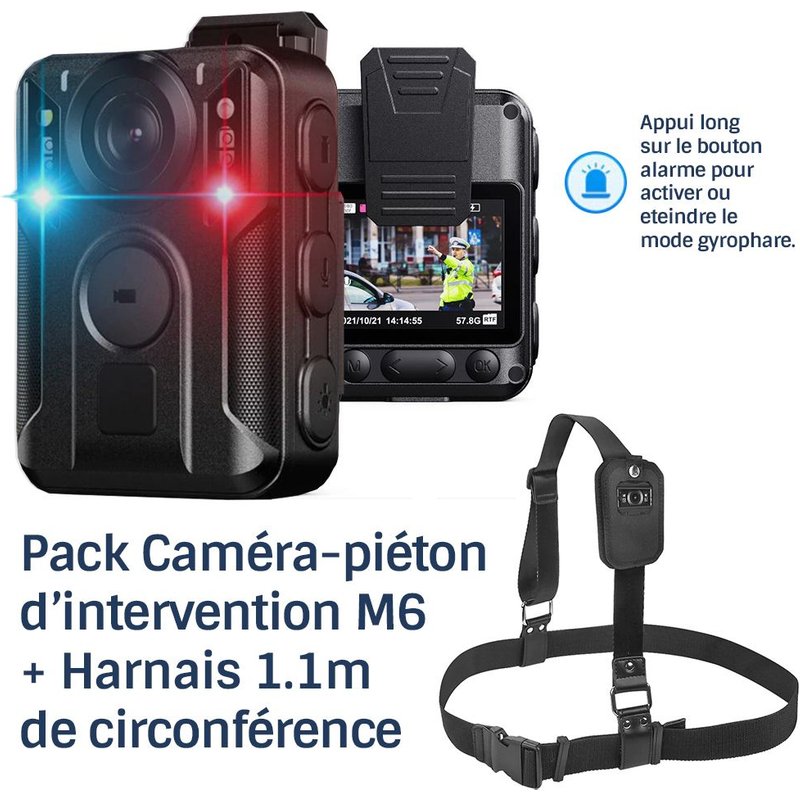 Pack Caméra-piéton d'intervention GPS professionnel HD 2160P 128Go IR détection visage