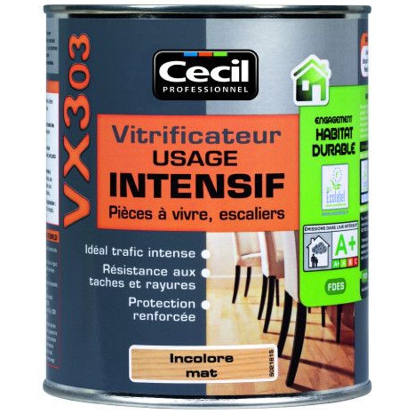 Vitrificateur VX303 Incolore - Incolore satiné 5 L Finition : Satin
