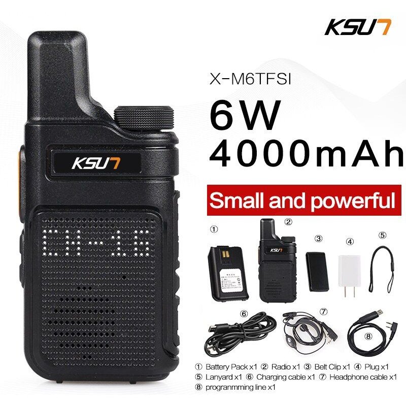 1PCS M6 and cable Walkie-talkie Portable PMR 446, Mini Radios de Communication professionnelles, émetteur-récepteur Radio bidirectionnel M6 de qualité "" Nipseyteko
