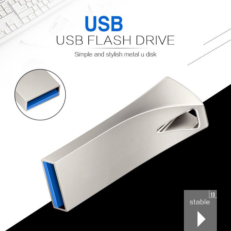 couleur Argent 128G Lecteur Flash USB haute Vitesse Stylo Lecteur Clé Usb U Disque Flash Disque Memori Carte pour Ordinateur Portable PC