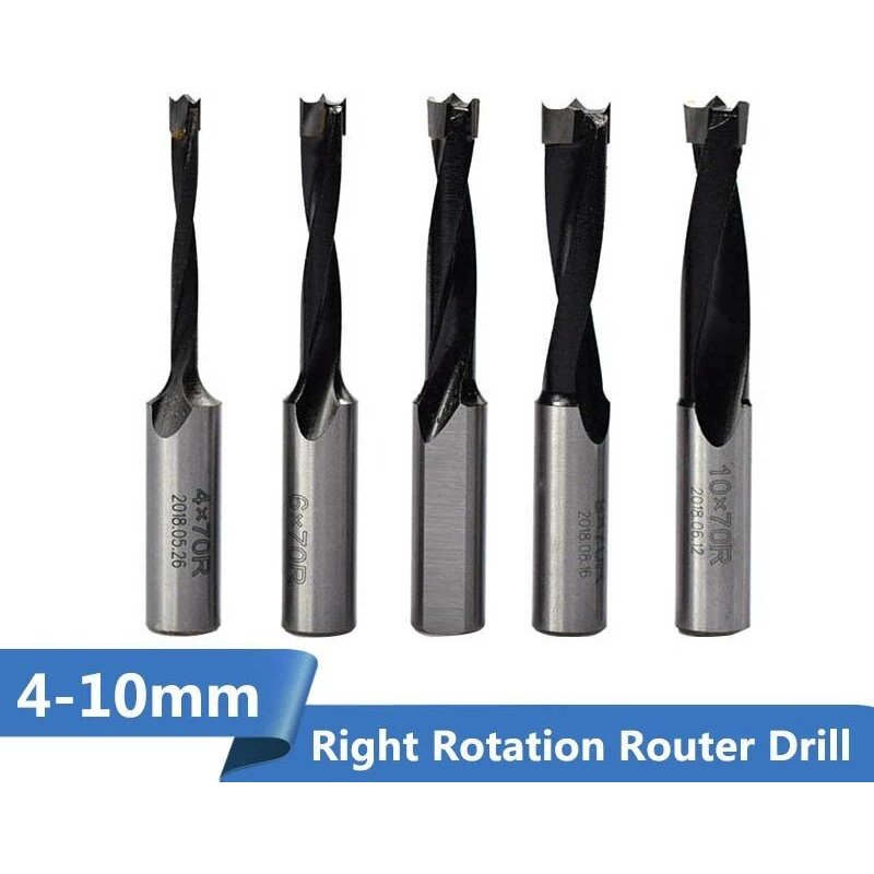 Foret à deux lames en carbure pour le perçage du bois, mèche droite pour percer des trous en alliage de 4mm à 10mm, 1 pièce