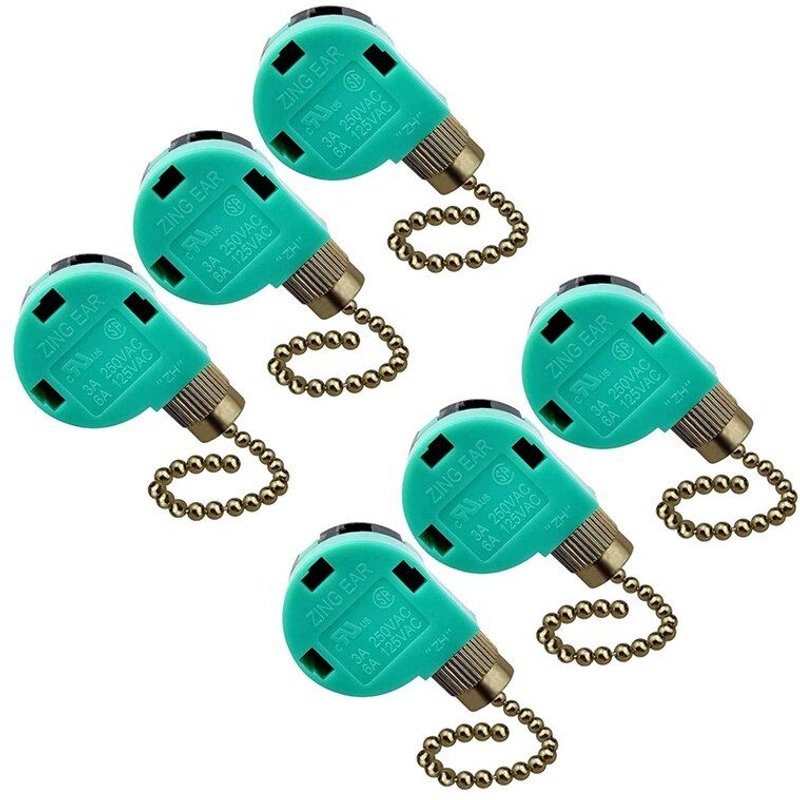 Interrupteur de ventilateur de plafond 3 vitesses 4 fils Zing Ear YO-6, commande de vitesse de remplacement, ZE-268S6 pièces