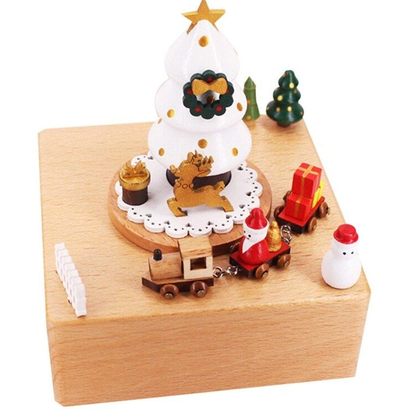 Boîte À Musique En Bois Rétro, Cadeau D'anniversaire, Père Noël, Arbre De Noël, Nouvel An, Décor De Maison