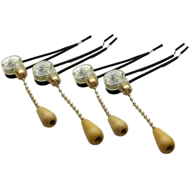 Lot de 4 pièces de rechange pour lampe murale, ventilateur de plafond, interrupteur à corde, interrupteur à chaîne