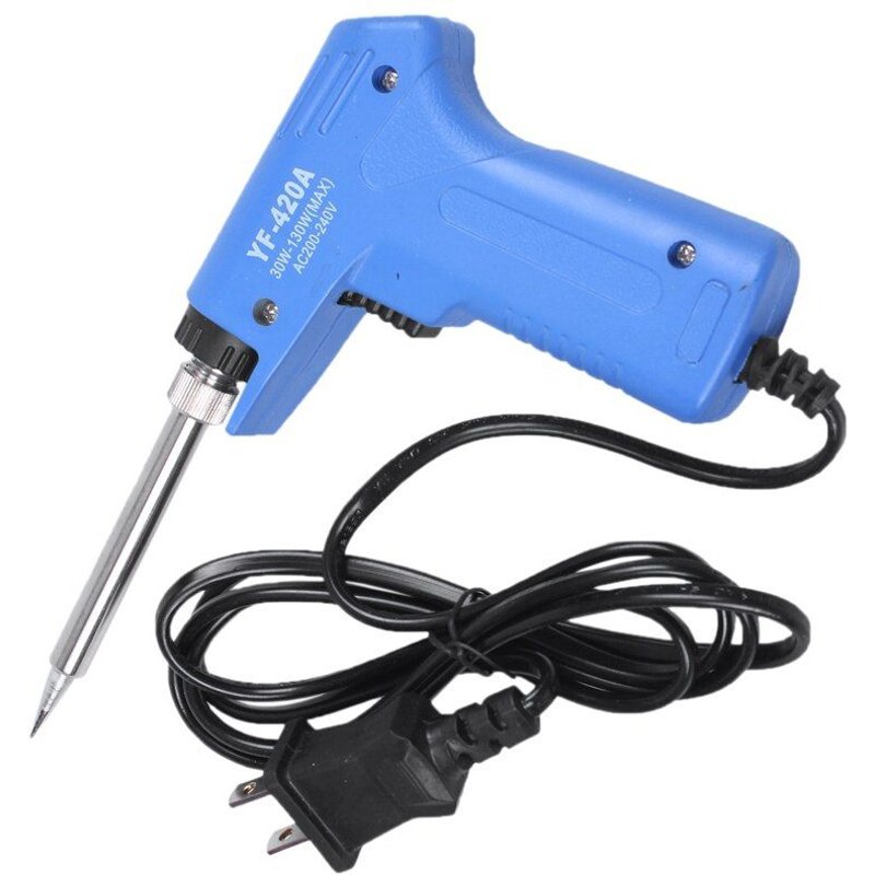 Fer à souder électrique professionnel, 220V 30W-130W, double puissance, inoxydable, chauffage rapide, ajustable, prise Us