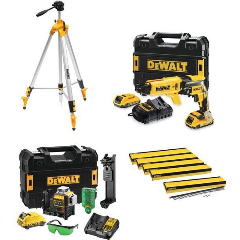 Pack plaquiste DEWALT DCF620D2K-QW + DCE089D1G-QW + DE0733-XJ - PACKPLAQUISTE