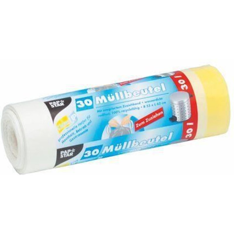 Sacs poubelle, LDPE 30 l 62 cm x 53 cm blanc