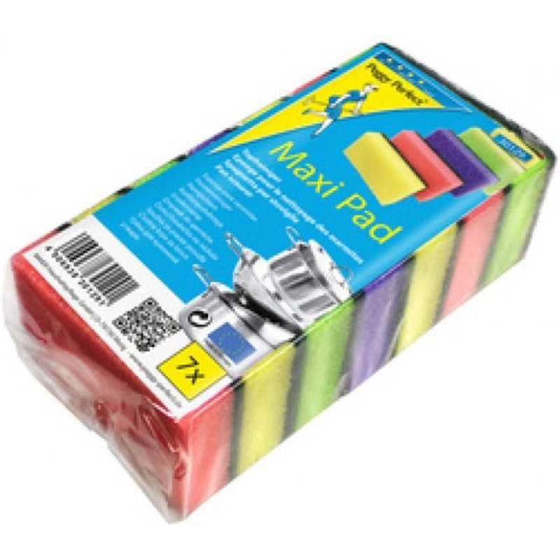 Peggy Perfect Eponge à récurer Maxi Pad, paquet de 7 0,000000 Noir