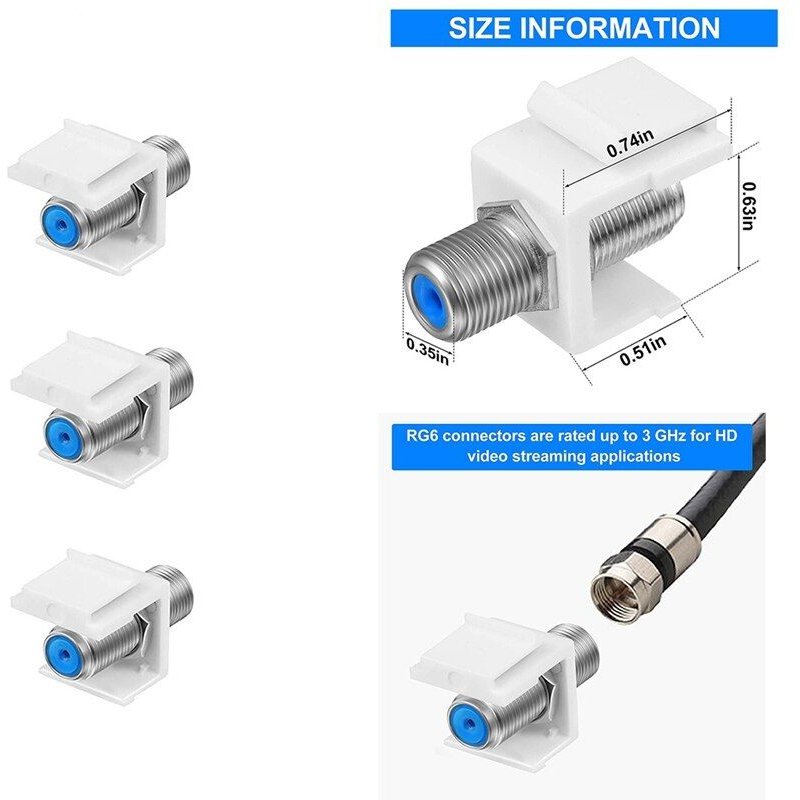 Rallonge de câble coaxial RG6 Type F femelle à femelle, pour plaque murale et panneau de raccordement
