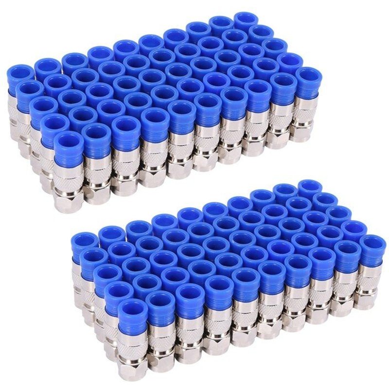 Connecteurs de Compression RG6, câble Coaxial étanche, connecteur de Compression F, outil de Compression, 100 pièces