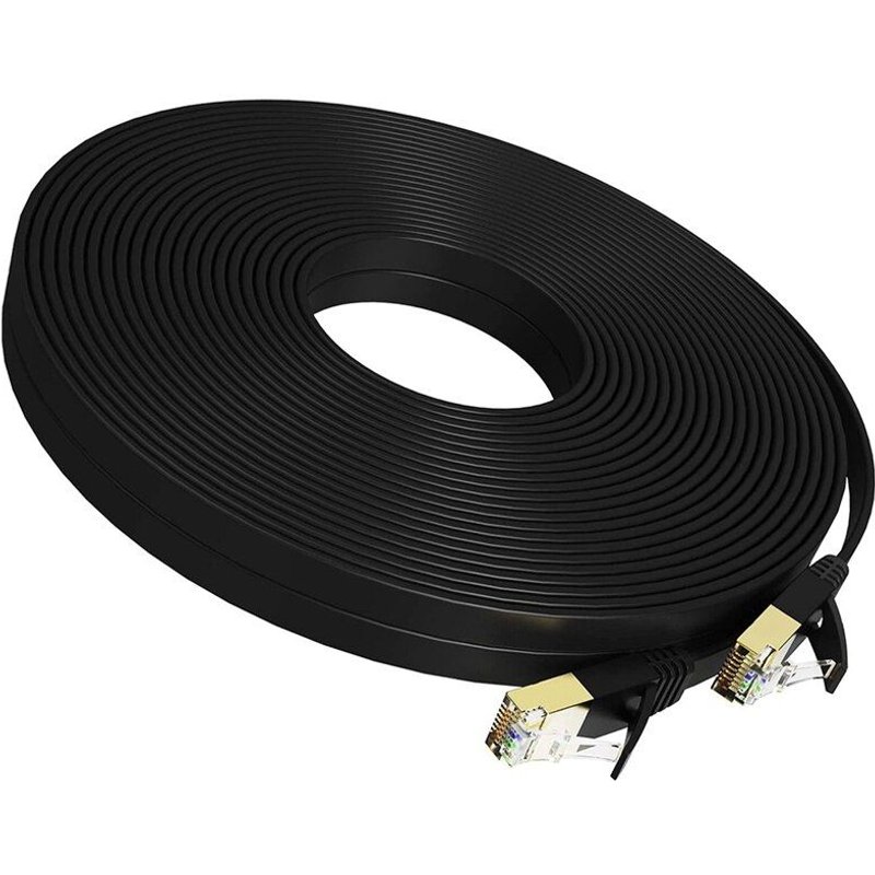 Câble Ethernet Cat 7, 15M/50ft, LAN Rj45, plat, haut débit, pour ordinateur, routeur, Modem, nouveauté