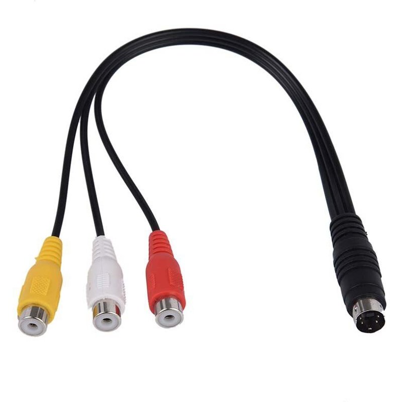 Câble adaptateur TV femelle pour ordinateur portable, 4 broches s-vidéo vers 3 RCA