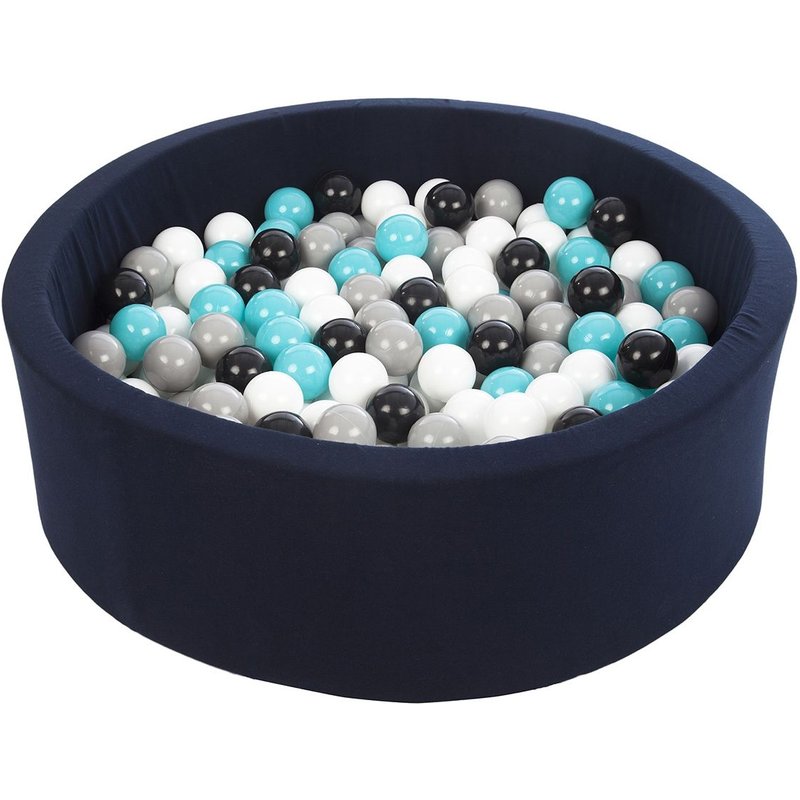 Piscine À Balles Aire De Jeu + 200 Balles Bleu Marine Noir,Blanc,Gris,Turquoise