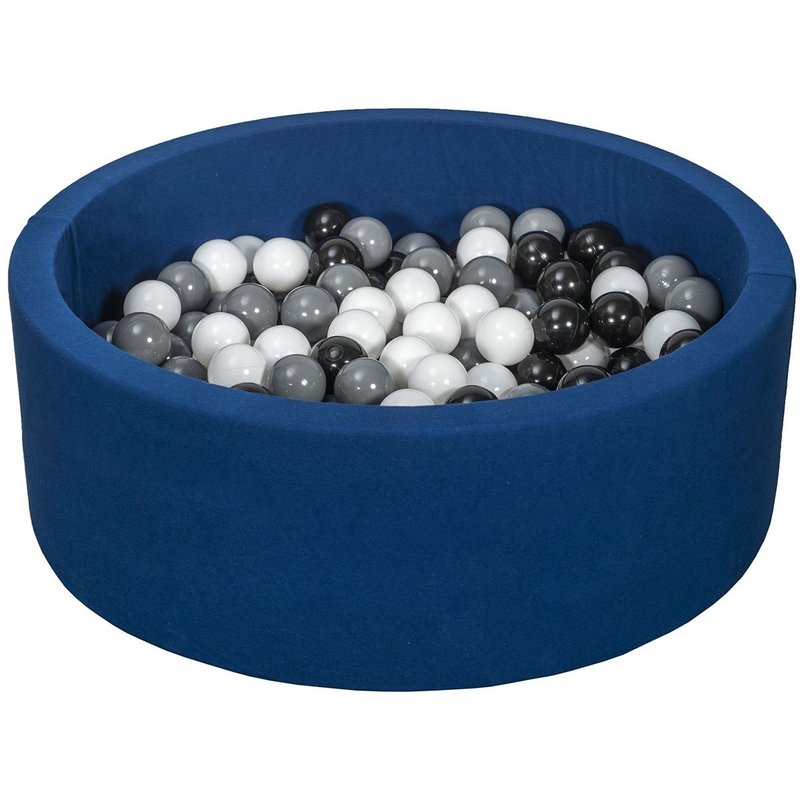 Piscine À Balles Aire De Jeu + 300 Balles Bleu Marine Noir,Blanc,Gris