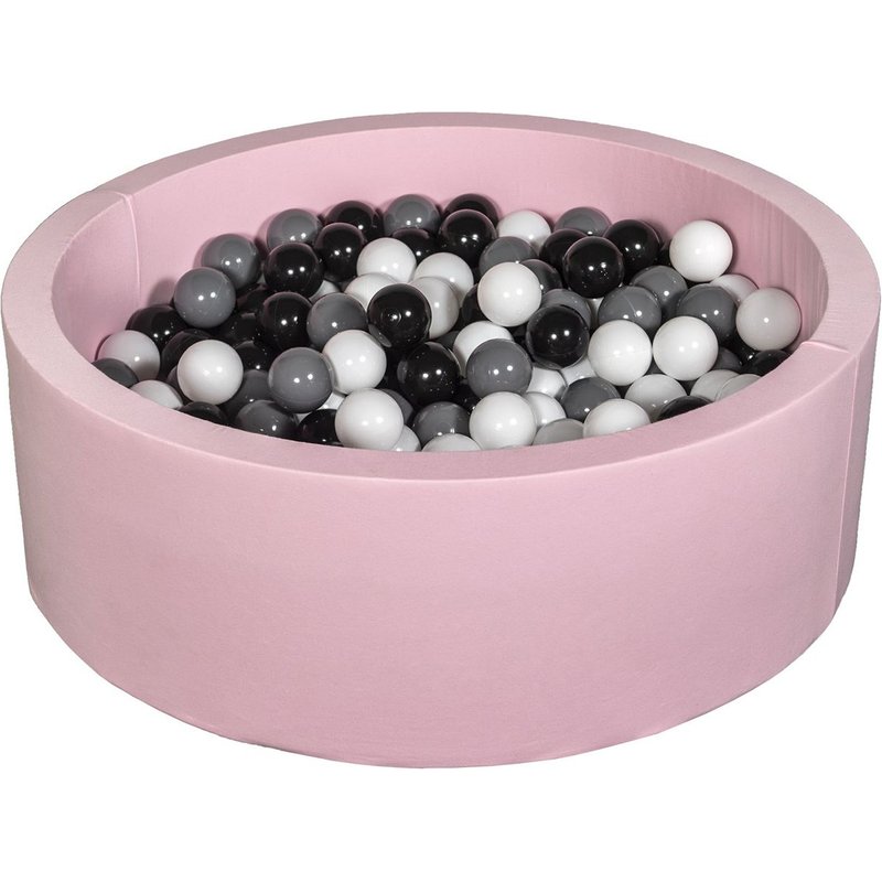 Piscine À Balles Aire De Jeu + 200 Balles Rose Noir,Blanc,Gris
