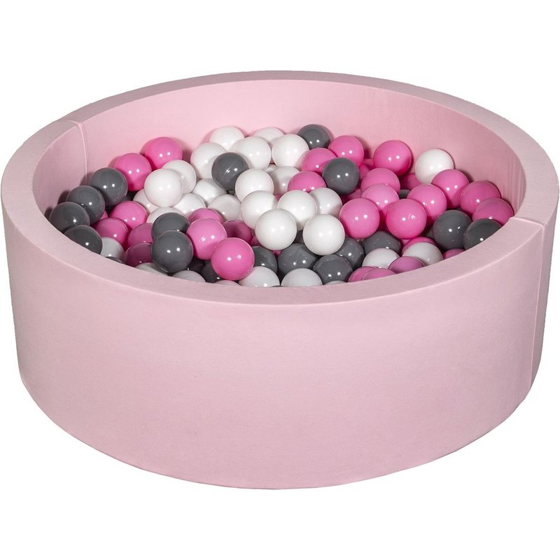 Piscine À Balles Aire De Jeu + 200 Balles Rose Blanc,Rose Clair,Gris