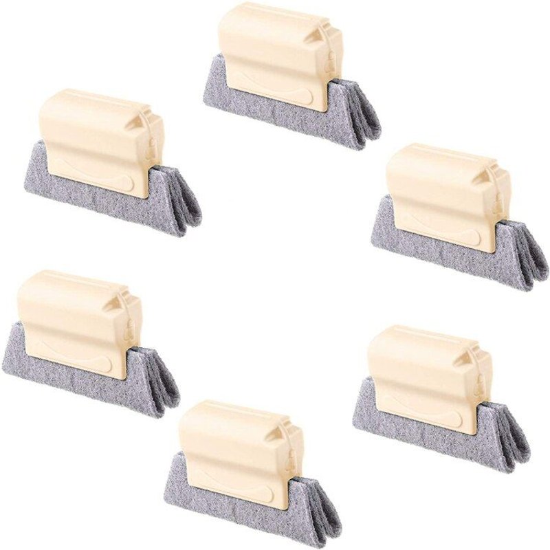 Brosse de nettoyage de rainure de fenêtre, brosse magique de nettoyage de rainure à main, brosse de nettoyage de rainure à récurer pour porte 6 pièces