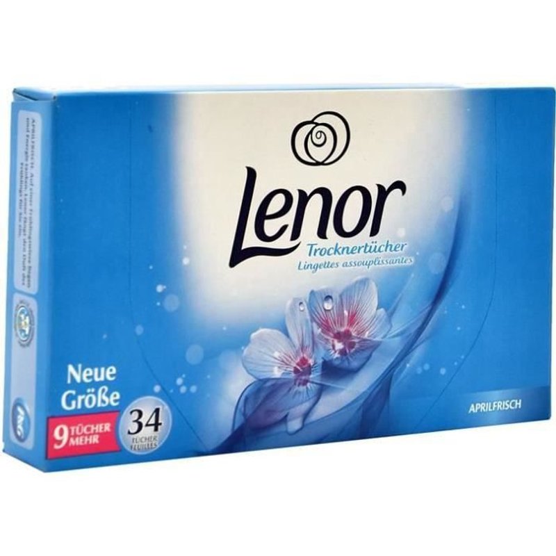 LENOR - Rafraîchisseur textile - Voile Fraicheur d'Avril - 34 lingettes