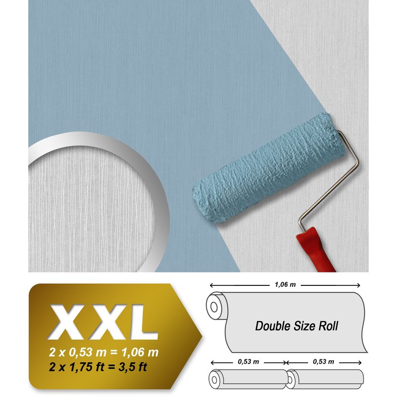 Papier peint texturé Profhome 248619-GU papier peint intissé à peindre texturé avec une texture tangible mat blanc 26,5 m2