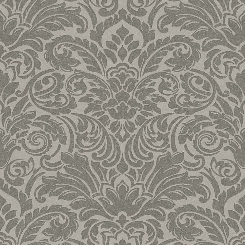 Papier peint baroque Profhome 305453-GU papier peint intissé légèrement texturé au style baroque mat argent gris 5,22 m2