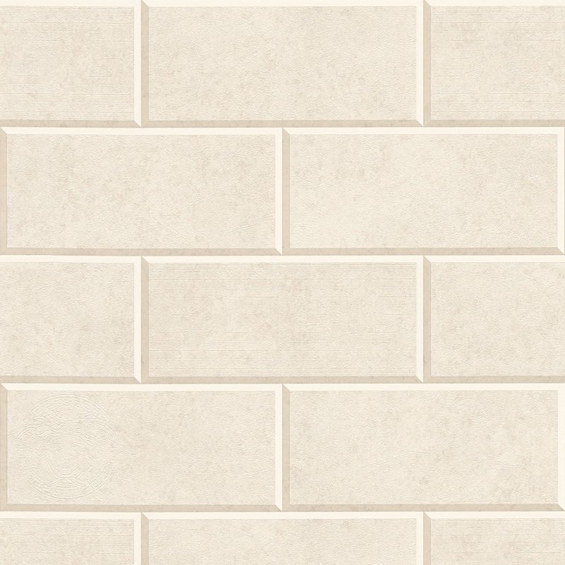 Papier peint aspect pierre carrelage Profhome 343225-GU papier peint intissé légèrement texturé à l'aspect de pierre mat beige blanc-crème 7,035 m2