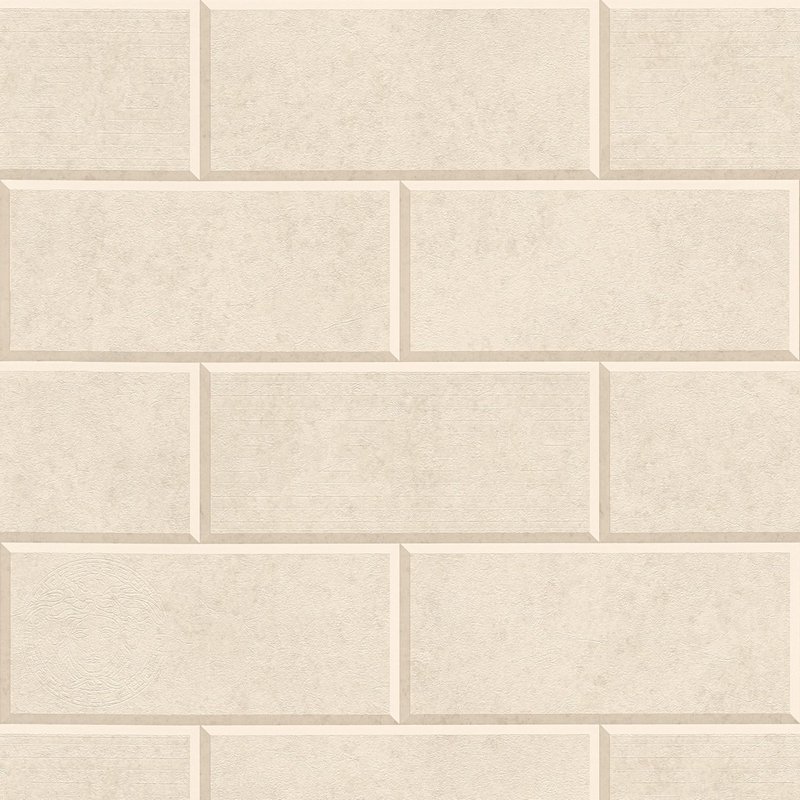 Papier peint aspect pierre carrelage Profhome 343221-GU papier peint intissé légèrement texturé à l'aspect de pierre mat beige blanc-crème 7,035 m2