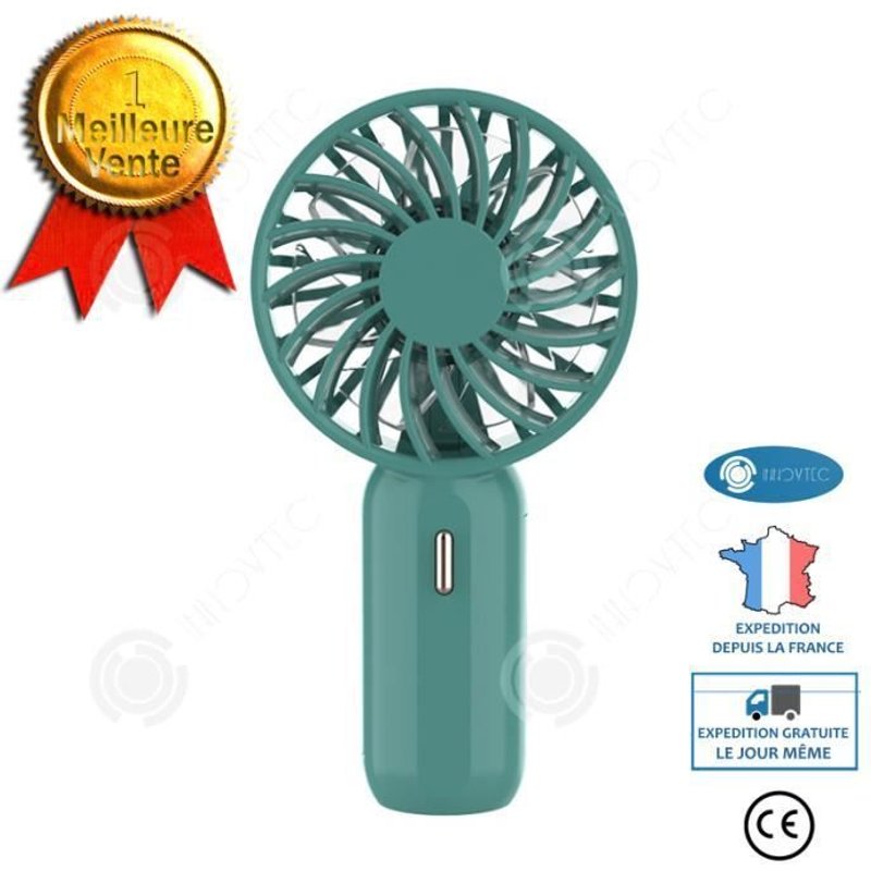 INN® Ventilateur de poche Mini ventilateur de bureau Facile à porter Faible bruit Ultra léger Compact Extérieur Intérieur Étudiant