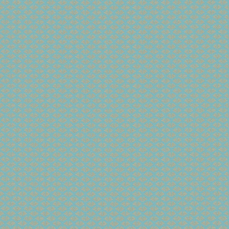 Papier peint à motifs graphiques Profhome 379584-GU papier peint intissé lisse design brillant turquoise bleu or 5,33 m2