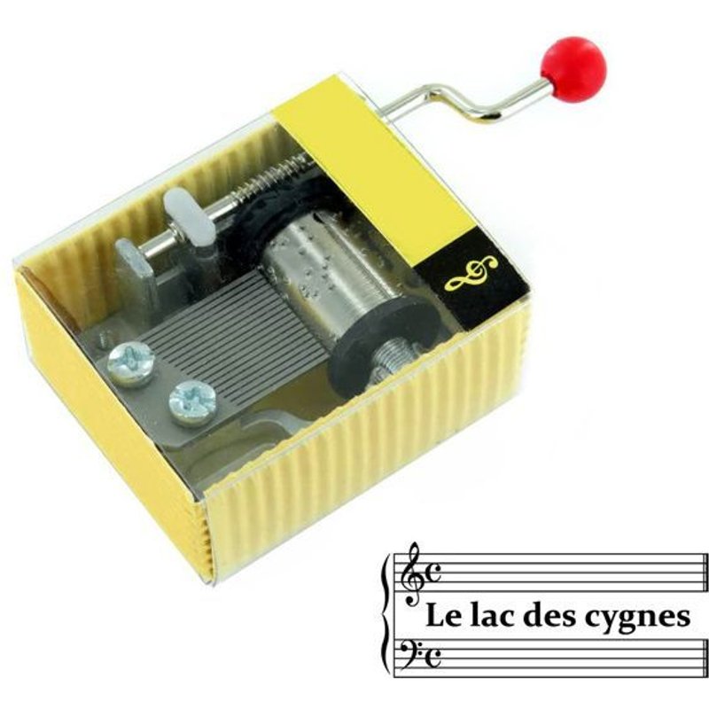 Le Lac Des Cygnes (P.I. Tchaïkovski) - Boîte À Musique / Mécanisme / Mouvement Musical À Manivelle Dans Une Boîte En Carton