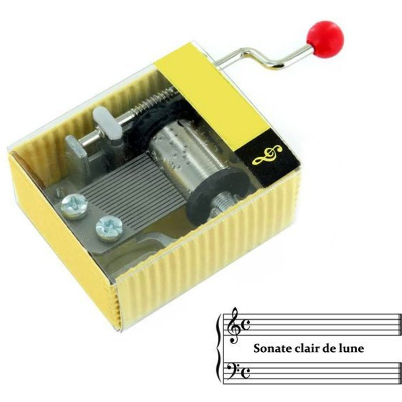 Sonate Clair De Lune (L. V. Beethoven) - Boîte À Musique / Mécanisme / Mouvement Musical À Manivelle Dans Une Boîte En Carton